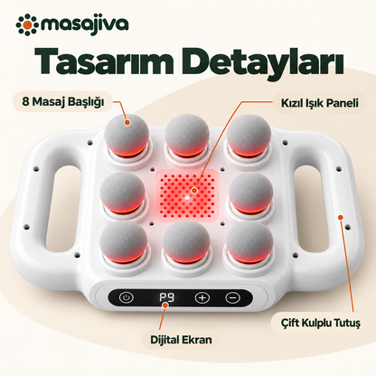 Kızıl Işıklı 8 Başlıklı Masaj Cihazı